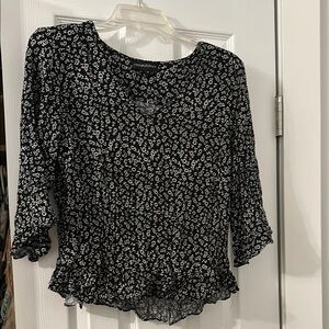 Chico's Black and White Floral Women's Top